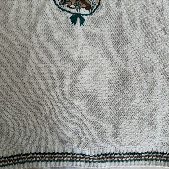 Vintage knit cream colored Fawn/ baby deer sweater - Picture 8 of 13